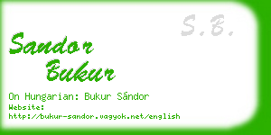 sandor bukur business card