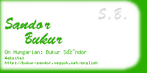 sandor bukur business card